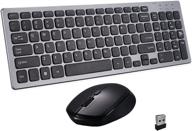 full size wireless keyboard and mouse combo, 2.4ghz silent usb wireless keyboard mouse set for windows, computer, pc, notebook, laptop - irongray logo