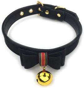 img 4 attached to 🎀 Charming Velvet Lolita Bow Collar Necklace with Christmas Bell and Kitty Motif (Z1)