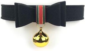 img 2 attached to 🎀 Charming Velvet Lolita Bow Collar Necklace with Christmas Bell and Kitty Motif (Z1)