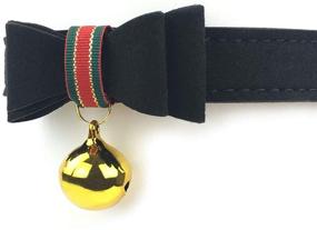 img 1 attached to 🎀 Charming Velvet Lolita Bow Collar Necklace with Christmas Bell and Kitty Motif (Z1)