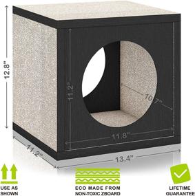 img 3 attached to 🐱 Enhanced Durability Cat Scratcher Lounge Cube - Way Basics Premium Scratch and Play Furniture with zBoard, in Various Colors