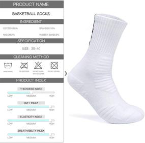 img 3 attached to 🧦 All-Purpose Basketball Socks for Boys and Girls – High-Top Athletic Outdoor Sports Socks (Black/White, Size)