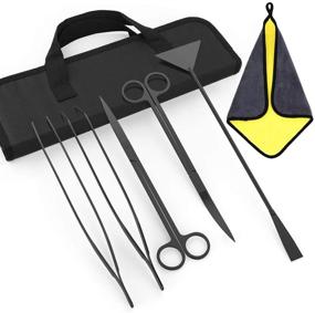 img 4 attached to 🐠 Pawaboo 5-in-1 Aquarium Tools Kit: Stainless Steel Tweezers, Scissors, and More for Aquatic Plants Trimming and Aquascaping - Includes Storage Bag & Velvet Towel. Ideal Fish Starter Kits for Aquariums Tank