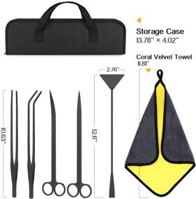 img 3 attached to 🐠 Pawaboo 5-in-1 Aquarium Tools Kit: Stainless Steel Tweezers, Scissors, and More for Aquatic Plants Trimming and Aquascaping - Includes Storage Bag & Velvet Towel. Ideal Fish Starter Kits for Aquariums Tank