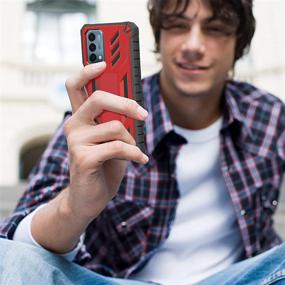 img 3 attached to Enhanced Protection Swivel Belt Clip Phone Case Cover for Venoro OnePlus Nord N200 5G - Shockproof Full Body Heavy Duty Shell (Red)