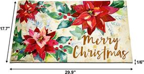 img 3 attached to 🎁 Gift Boutique 2 Christmas Doormat: Decorative Indoor Outdoor Holiday Rubber Non Slip Front Mat with Poinsettia Designs - Ideal for Entry, Patio, Garage and High Traffic Areas (17.7" x 29.9")