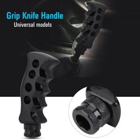 img 1 attached to 🔪 Enhanced Universal Gun Grip Knife Handle Gear Shift Knob for Manual Transmission Cars (Black)