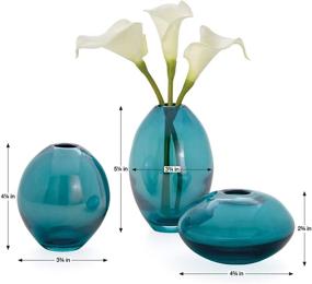 img 3 attached to 💎 Torre & Tagus 901431: Mini Lustre Vases Assorted, Turquoise - Set of Three