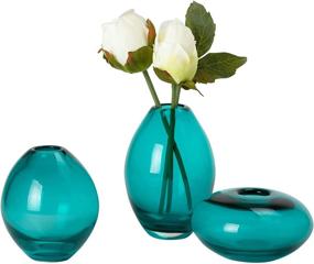 img 4 attached to 💎 Torre & Tagus 901431: Mini Lustre Vases Assorted, Turquoise - Set of Three