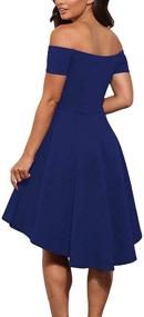 img 3 attached to Seamido Women's Off The Shoulder High Low Party Cocktail Skater Dress: Stylish Elegance for Any Occasion