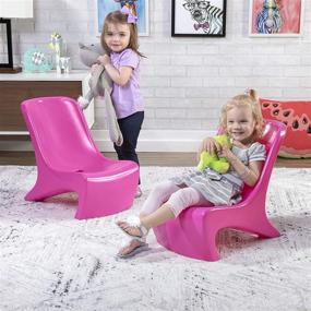 img 2 attached to 🪑 Step2 Junior Chic 2-Piece Chair Set: Stylish Raspberry Plastic Chairs for Kids - Product Code 495902