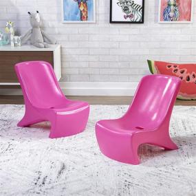 img 1 attached to 🪑 Step2 Junior Chic 2-Piece Chair Set: Stylish Raspberry Plastic Chairs for Kids - Product Code 495902