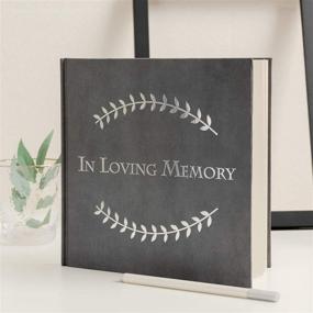img 2 attached to 📚 Stylish & Elegant Calculs Funeral Guest Book - 8.5” Square Event Guest Registry Book with Grey Cover, Silver Foil Stamping & Blissful Blank Cream Pages