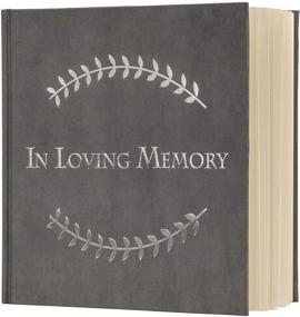 img 4 attached to 📚 Stylish & Elegant Calculs Funeral Guest Book - 8.5” Square Event Guest Registry Book with Grey Cover, Silver Foil Stamping & Blissful Blank Cream Pages