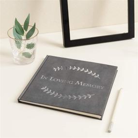 img 3 attached to 📚 Stylish & Elegant Calculs Funeral Guest Book - 8.5” Square Event Guest Registry Book with Grey Cover, Silver Foil Stamping & Blissful Blank Cream Pages