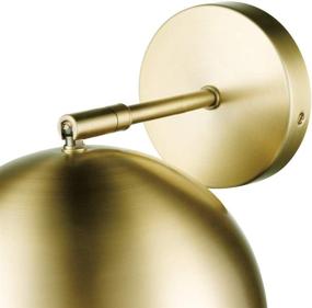 img 3 attached to 🌍 Globe Electric Novogratz x Globe Willow 1-Light Wall Sconce in Matte Brass: Plug-in/Hardwire, White Fabric Cord & In-Line Rocker Switch