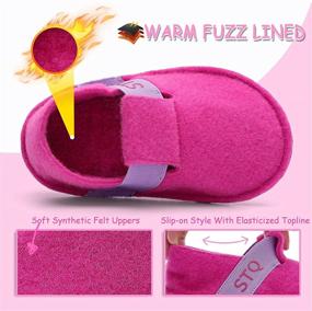 img 2 attached to STQ KIDS Unisex-Child Fuzzy Slippers: Cozy Slip-On House Shoes for Toddlers and Little Kids