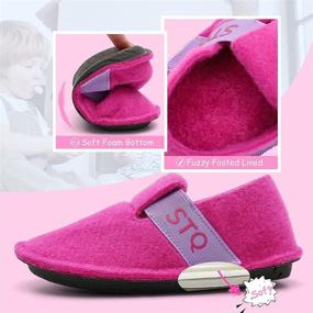 img 1 attached to STQ KIDS Unisex-Child Fuzzy Slippers: Cozy Slip-On House Shoes for Toddlers and Little Kids