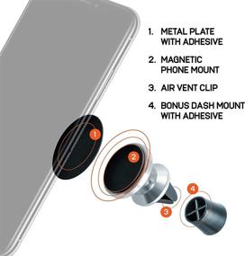 img 2 attached to iJoy Magnetic Cell Phone Car Mount - Secure Car Phone Holder for Dash or Air Vent - Hands-Free Display Accessory - Universal Compatibility - Silver