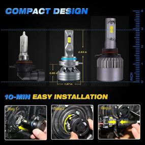 img 2 attached to 🔦 Fahren 9012/HIR2 LED Headlight Bulbs: High-Performance 96000LM 6500K Cool White LED Low High Beam, Halogen Replacement - Pack of 2