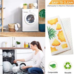 img 2 attached to 🍍 Premium Reusable Pineapple Dishcloths: 6-Piece Swedish Kitchen Cloths for Quick-Drying, Odor-Free Cleaning - Strong Absorption, Long-Lasting, Eco-Friendly