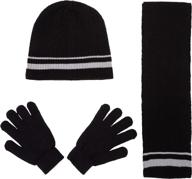 stripe ribbed scarf glove black boys' accessories : cold weather logo