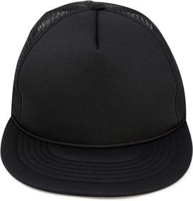 img 2 attached to Stylish DALIX Flat Billed Trucker Hat with Adjustable Snapback - Mesh Back for S, M, L Sizes - Solid Two-Toned Cap