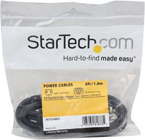 img 1 attached to 🔌 StarTech.com 6ft 3 Prong Laptop Power Cord - NEMA 5-15P to IEC 320 C5 - High-Quality Replacement Notebook Cable - 125V, 13A, 18AWG (PXT101NB3S) - Black