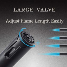 img 2 attached to 🔥 Urgrette 2 Pack Butane Torch Lighter Set, 6-Inch Refillable Pen Lighter with Adjustable Jet Flame - Ideal for Grill BBQ, Candle, Camping - Gas Not Included (Raven & Silver)
