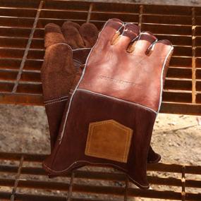 img 1 attached to HY082 Cowhide Leather Welding Gloves Fireplace