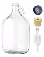 🍾 1 gallon jug with twin bubble airlock, polyseal lid & #6.5 drilled stopper: secure fermentation essentials logo