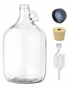 img 4 attached to 🍾 1 Gallon Jug with Twin Bubble Airlock, Polyseal Lid & #6.5 Drilled Stopper: Secure Fermentation Essentials