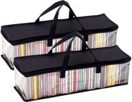 imperius set of 2 portable cd storage bags - moistureproof, sturdy, with zipper and carrying handles - holds 96 cd's logo