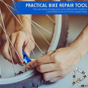 img 1 attached to 🚲 Blue Bicycle Valve Core Remover Tool Kit with 10 Brass Presta Valve Cores: Essential for Bike Tire Maintenance