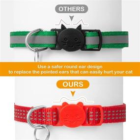 img 2 attached to LLHK Reflective Cat Collars &amp; Name Tags - 6 Pack, Breakaway Safety Kitten Collar with Bell, Adjustable 7&#39;&#39;-12&#39;&#39;, Personalized ID Tag, Pet Supplies &amp; Accessories (12 Pack)