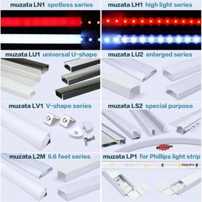 img 2 attached to Muzata 40Pack 3.3ft/1M Black LED Channel System: Enhance Lighting with Milky White Cover Lens, Aluminum Profile Housing for Strip Tape Light Diffuser Track Segments - U1SW BW 1M, LU1