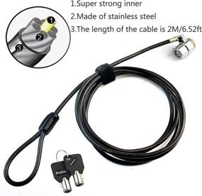 img 2 attached to 🔒 Laptop and Computer Security Cable Lock - Compatible with Laptops, iMac, and Other Devices with Lock Slot