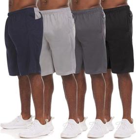 img 2 attached to 🏀 Men's Athletic Shorts - Pack of 4 Quick Dry Basketball Workout Shorts - Gym, Running, Activewear