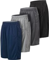 🏀 men's athletic shorts - pack of 4 quick dry basketball workout shorts - gym, running, activewear logo