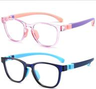 👧 kids blue light glasses 2 pack - anti eyestrain & uv protection for boys & girls, ages 3-10 logo