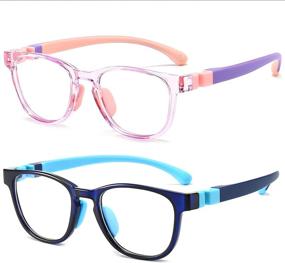 img 4 attached to 👧 Kids Blue Light Glasses 2 Pack - Anti Eyestrain & UV Protection for Boys & Girls, Ages 3-10