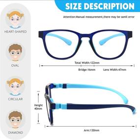 img 3 attached to 👧 Kids Blue Light Glasses 2 Pack - Anti Eyestrain & UV Protection for Boys & Girls, Ages 3-10