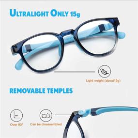 img 1 attached to 👧 Kids Blue Light Glasses 2 Pack - Anti Eyestrain & UV Protection for Boys & Girls, Ages 3-10