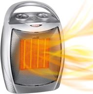 🔥 efficient and quiet portable electric space heater: 1500w/750w ceramic heater with thermostat for office room desk indoor use, heats up 200 square feet logo