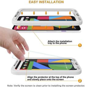img 3 attached to Защитная пленка Supershieldz (2 шт.) из закаленного стекла для Google Pixel 4 с лотком для удобной установки - против царапин, без пузырей