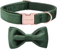 🐶 aring pet velvet bowtie dog collar with detachable bowtie - adjustable collar for girl and boy dogs logo