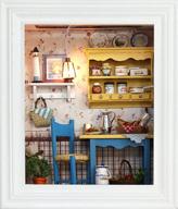 flever dollhouse miniature diy house kit: create your romantic valentine's gift – leisurely lunch room with furniture and frame type logo