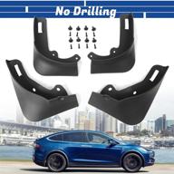 брызговик muskgeen tesla model 3 mud guard splash panel - 2017-2021 комплект аксессуаров для крыльев (установка без сверления, комплект из 4 штук) логотип