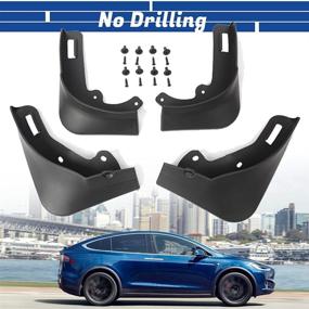 img 4 attached to Брызговик Muskgeen Tesla Model 3 Mud Guard Splash Panel - 2017-2021 Комплект аксессуаров для крыльев (установка без сверления, комплект из 4 штук)