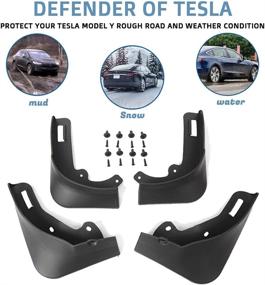 img 3 attached to Брызговик Muskgeen Tesla Model 3 Mud Guard Splash Panel - 2017-2021 Комплект аксессуаров для крыльев (установка без сверления, комплект из 4 штук)